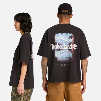 Timberland Outdoor Photo Back Graphic Erkek Siyah T-shirt
