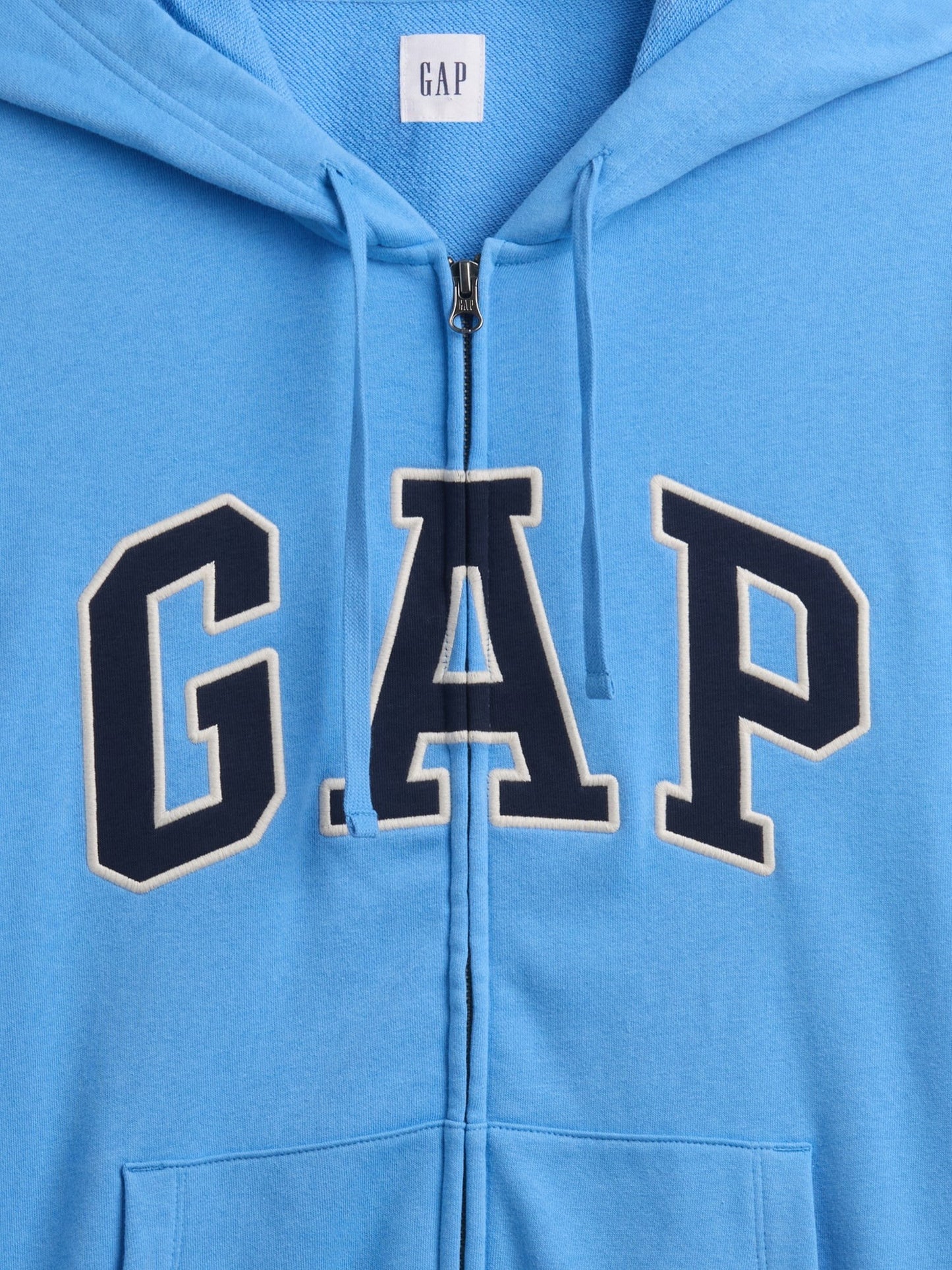 Açık Mavi Relaxed Gap Logo Fransız Havlu Kumaş Fermuarlı Sweatshirt