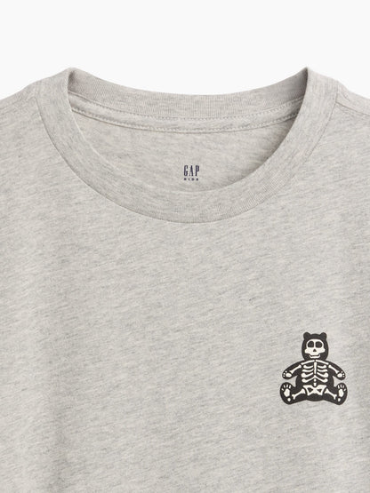 Gri Grafik Baskılı T-shirt