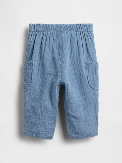 Mavi Pamuklu Gauze Brannan Bear Pantolon
