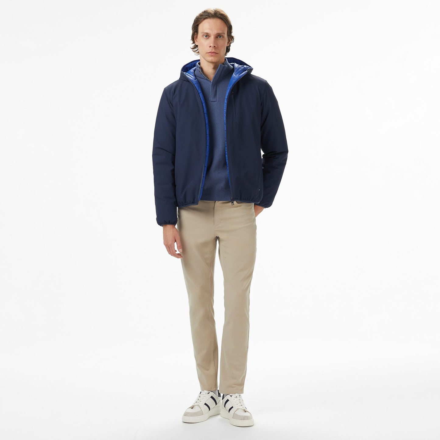 Nautica Erkek Lacivert Regular Fit Çift Taraflı Mont
