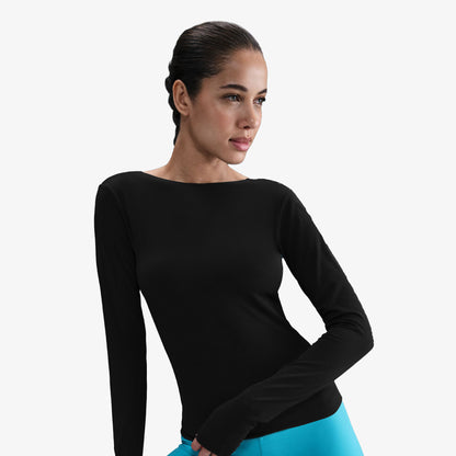 Nike Zenvy Dri-fıt Long-sleeve Top Kadın Siyah T-shirt
