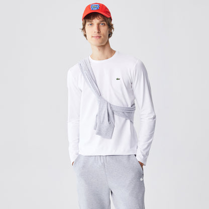 Lacoste Erkek Slim Fit Uzun Kollu Bisiklet Yaka Beyaz T-shirt