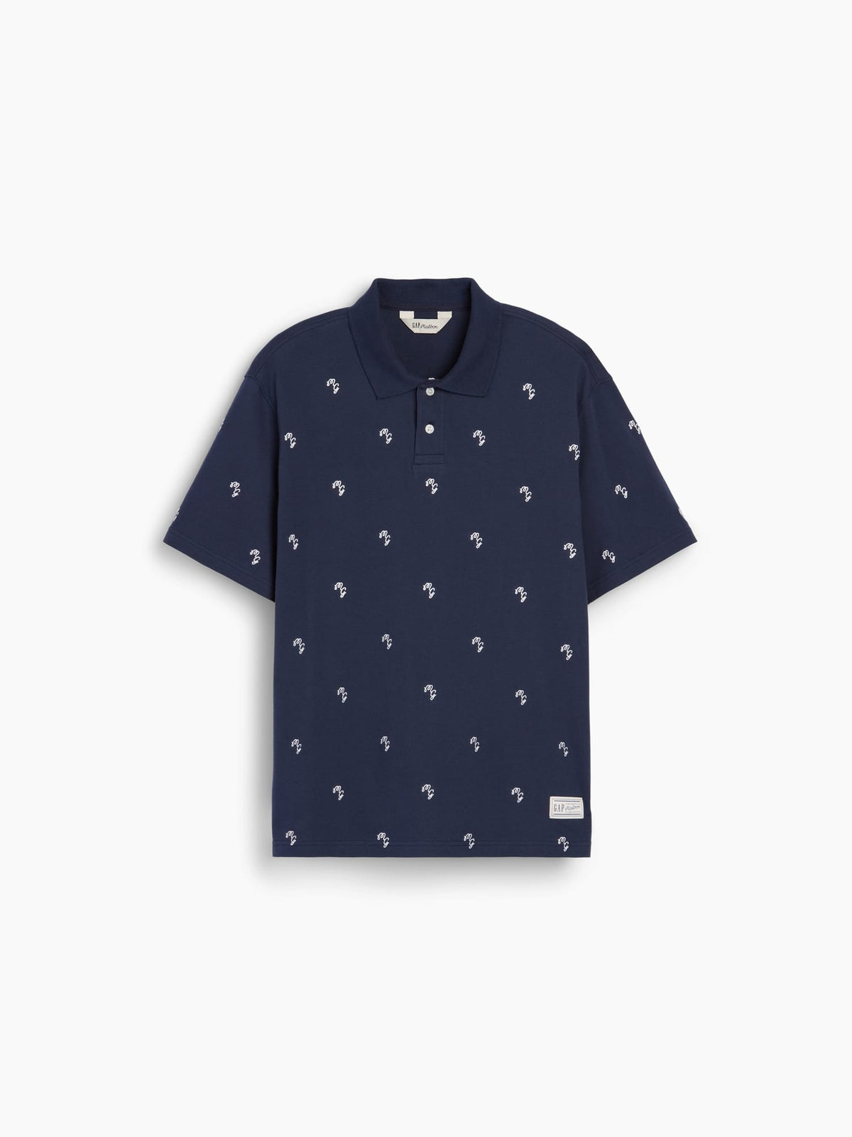 Lacivert Gap × Malbon Relaxed Logo Polo T-shirt