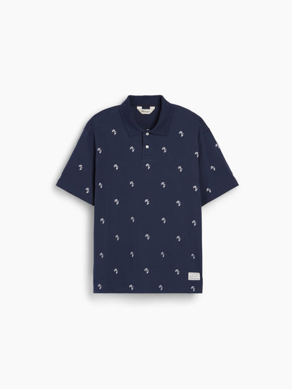 Lacivert Gap × Malbon Relaxed Logo Polo T-shirt