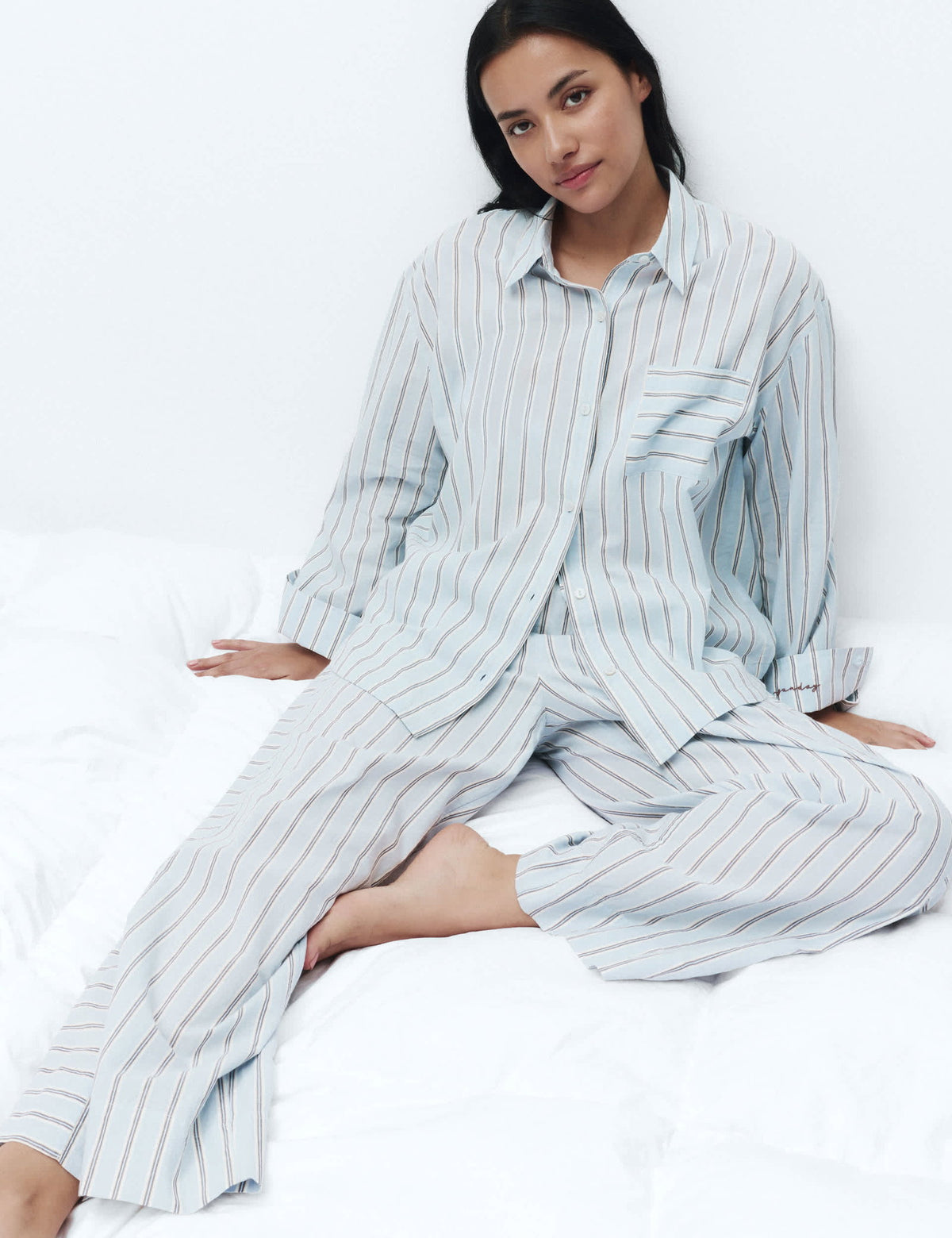 Pamuklu Çizgili Pijama Altı