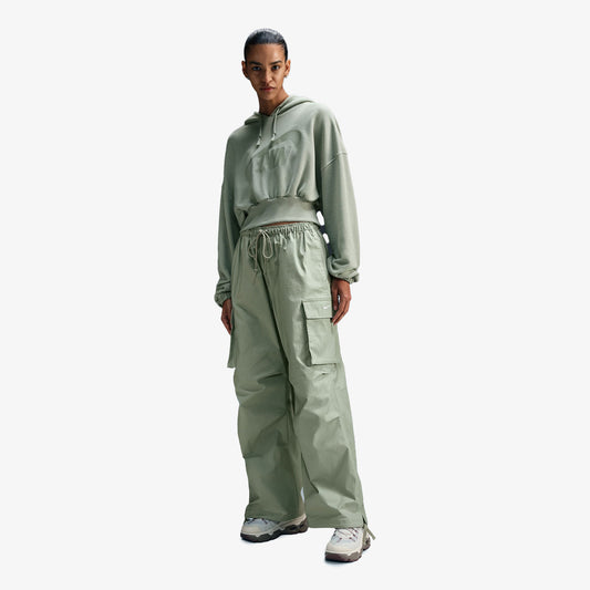 Nike Oversized Sportswear Fleece Cropped Kadın Yeşil Günlük Sweatshirt