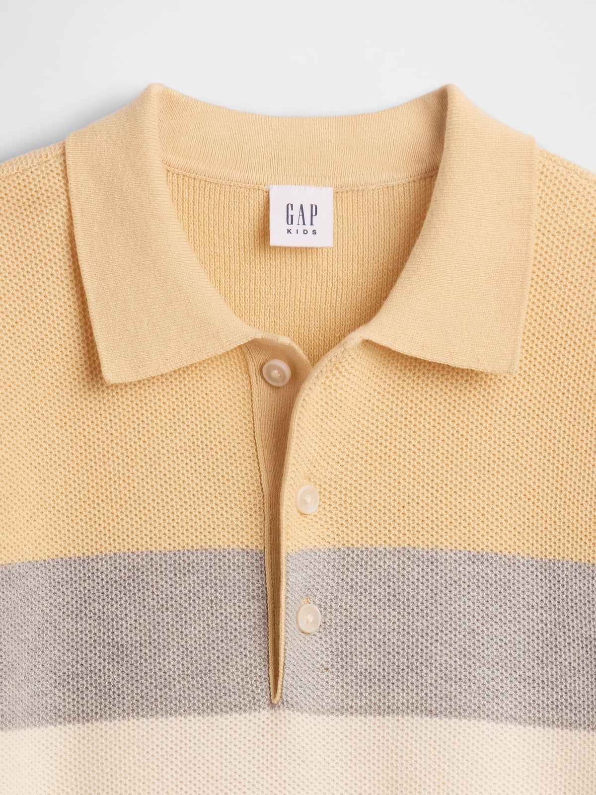 Sarı Relaxed Stripe Polo Triko T-shirt