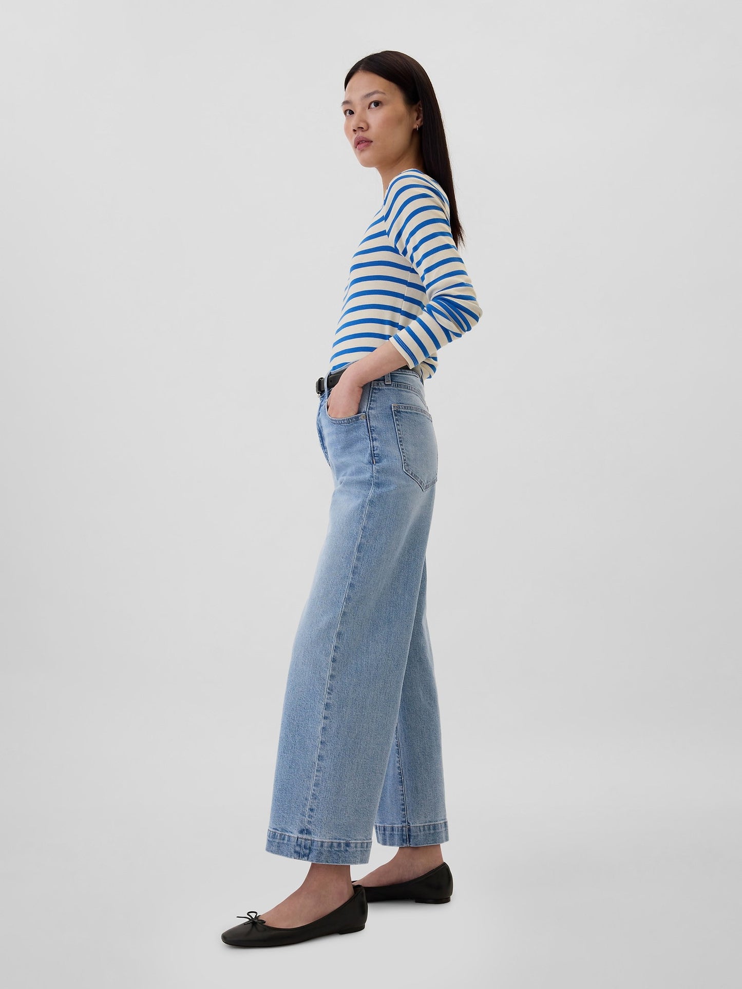 Mavi High Rise Wide-leg Crop Jean Pantolon