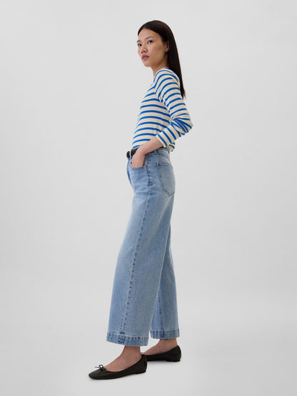 Mavi High Rise Wide-leg Crop Jean Pantolon