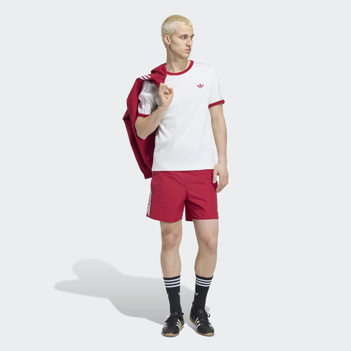 Adidas Drop Needle 3 Stripes Erkek Beyaz T-shirt