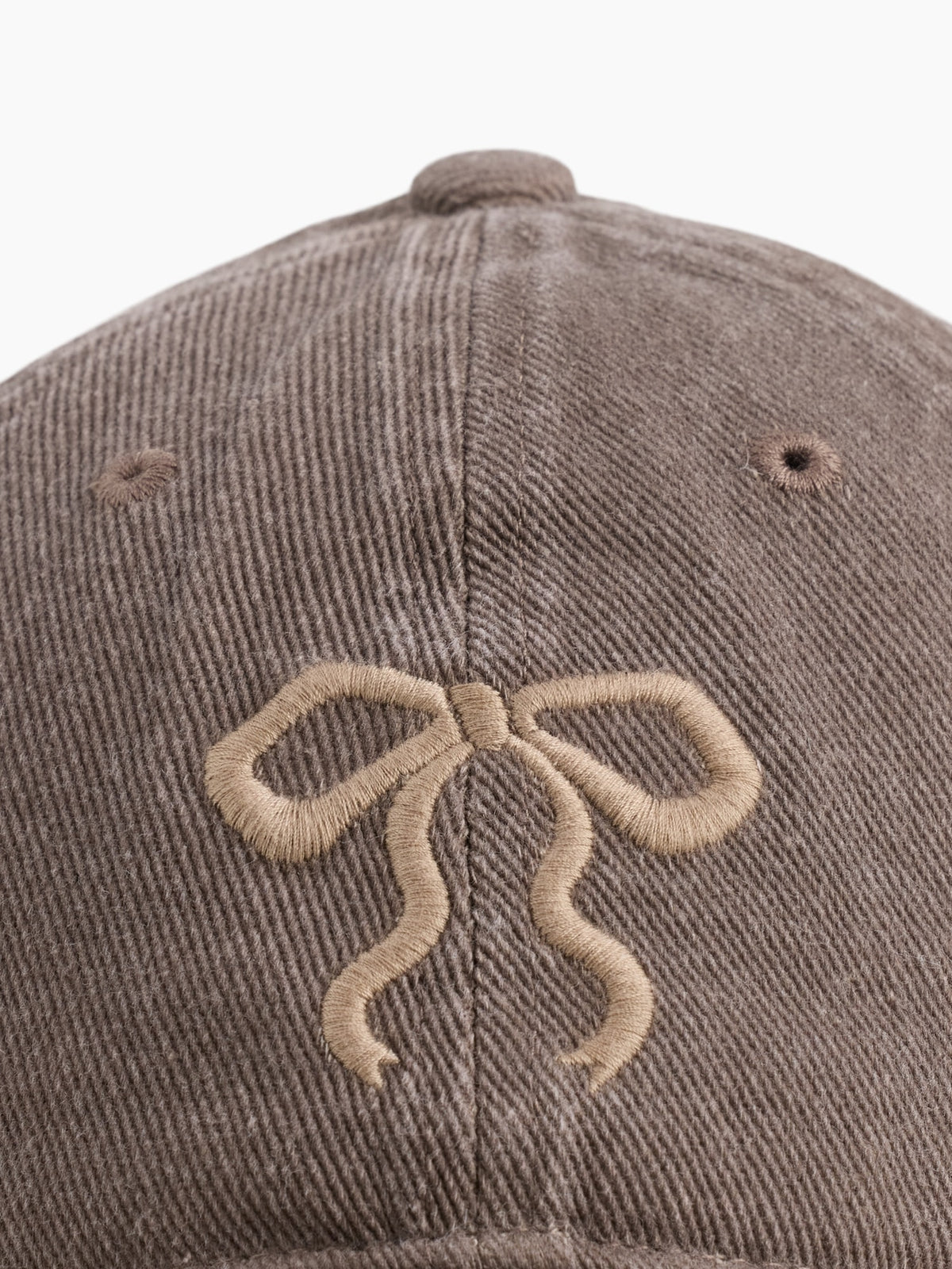 Kahverengi Denim Bow Baseball Şapka