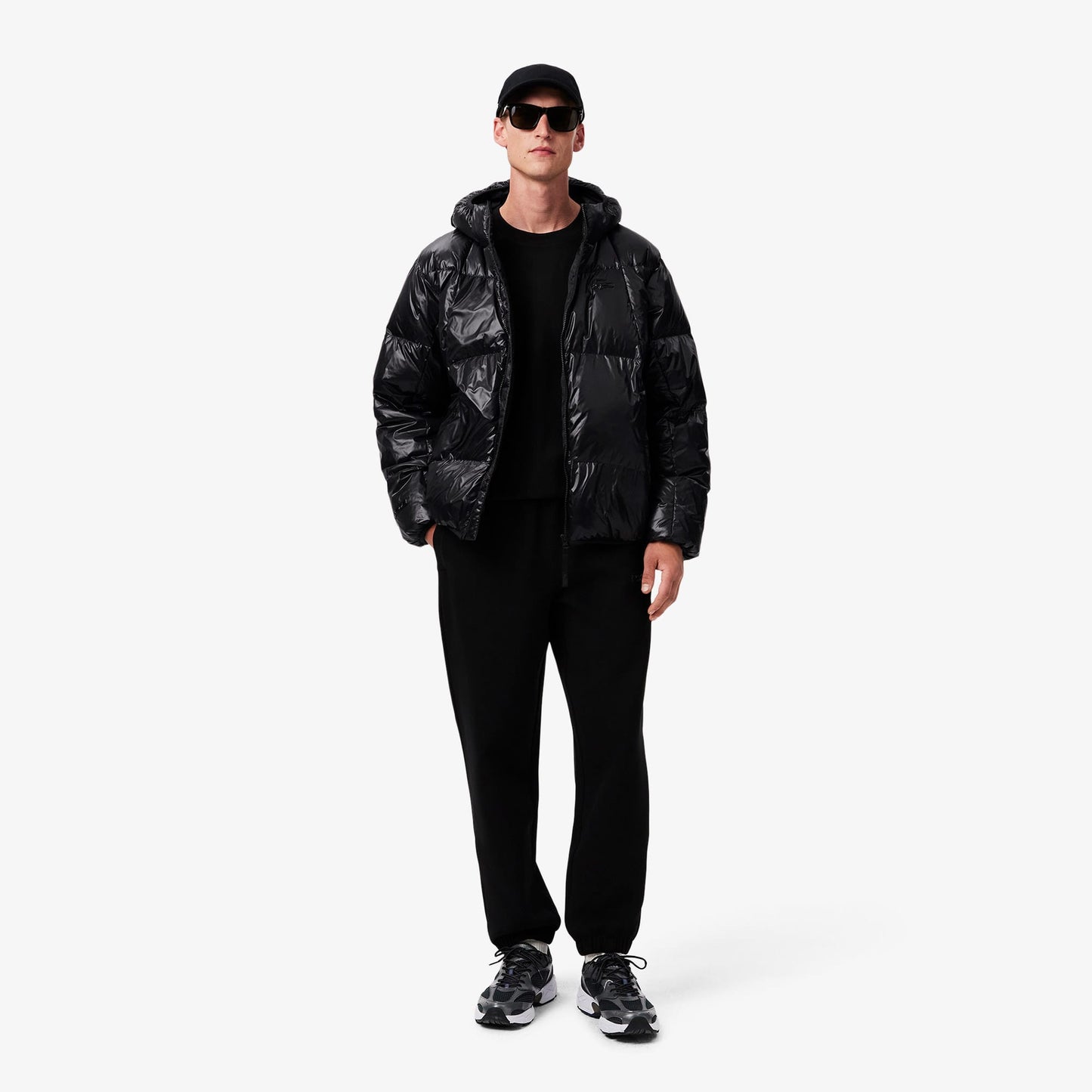 Lacoste Erkek Relaxed Fit Kapüşonlu Siyah Mont