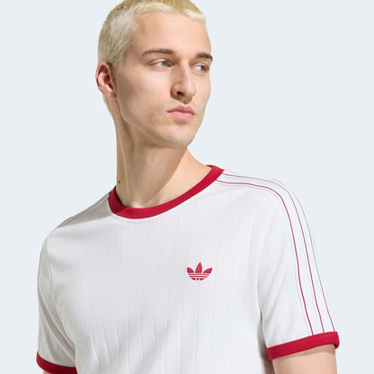 Adidas Drop Needle 3 Stripes Erkek Beyaz T-shirt