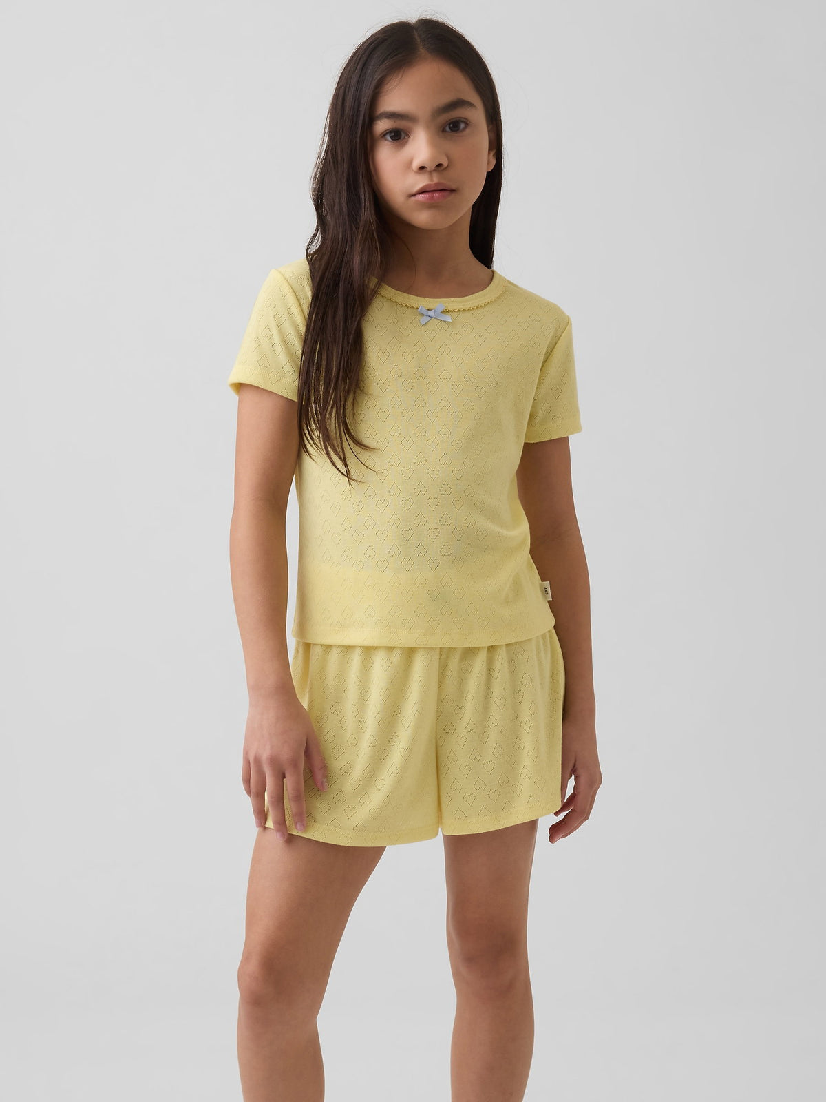 Sarı Recycled Pointelle Pijama T-shirt Üst