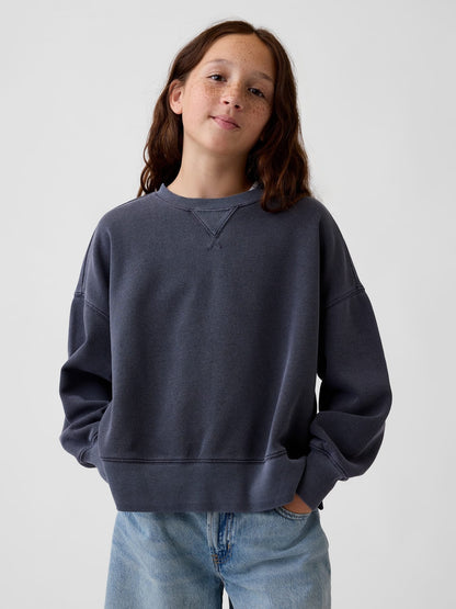 Koyu Gri Vintagesoft Oversized Split Hem Sweatshirt