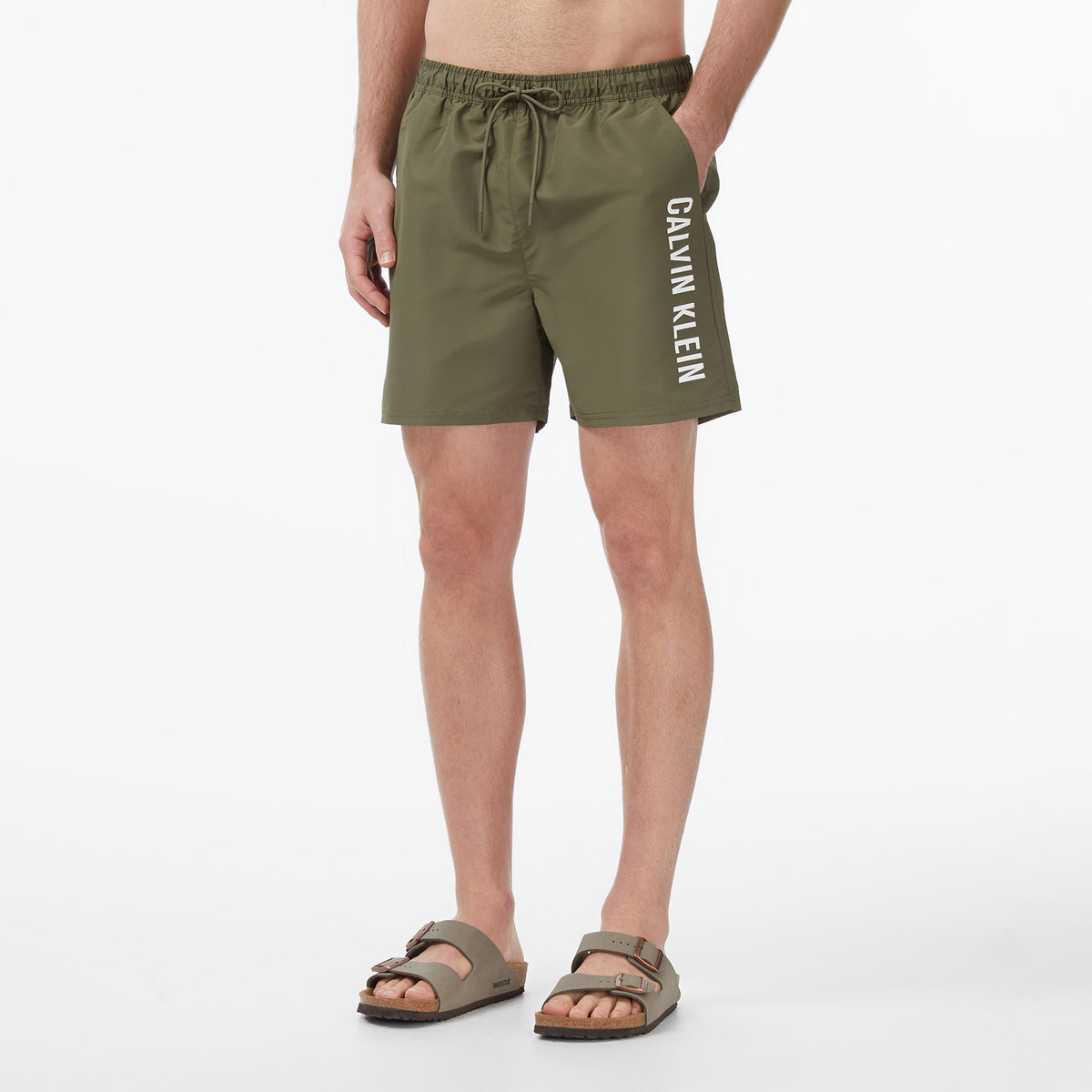 Calvin Klein Medium Drawstring Erkek Yeşil Deniz Şortu
