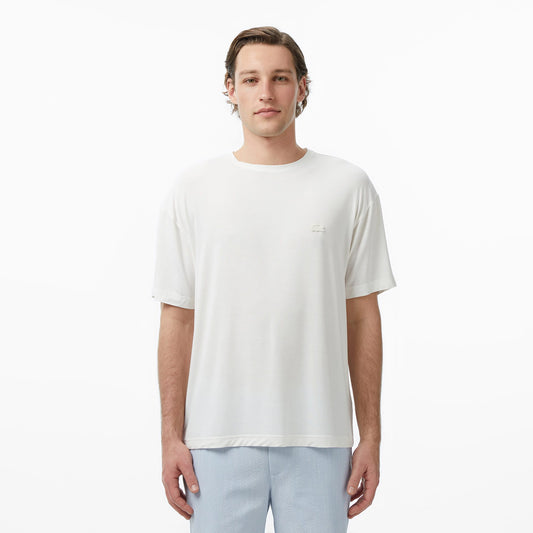 Lacoste Erkek Regular Fit Bisiklet Yaka Beyaz T-shirt
