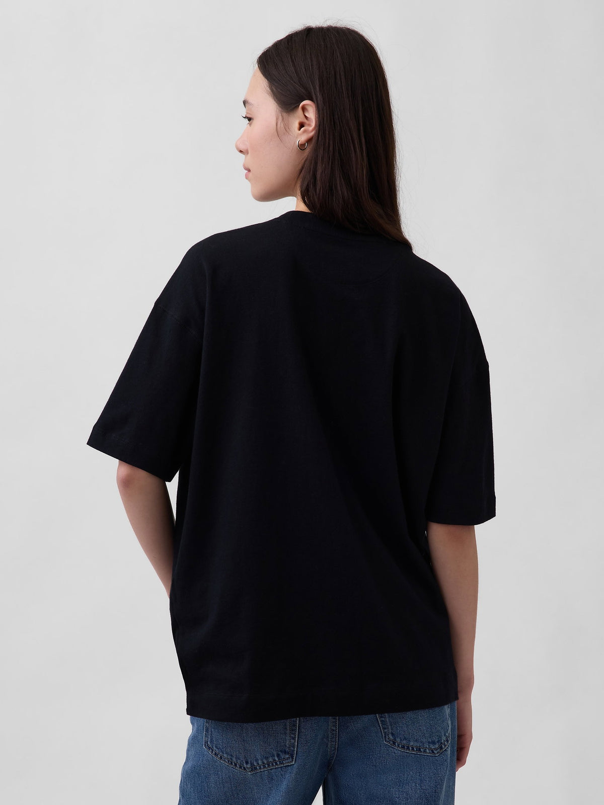 Siyah Organik Pamuk Vintagesoft Athletic Logo Tunik T-shirt