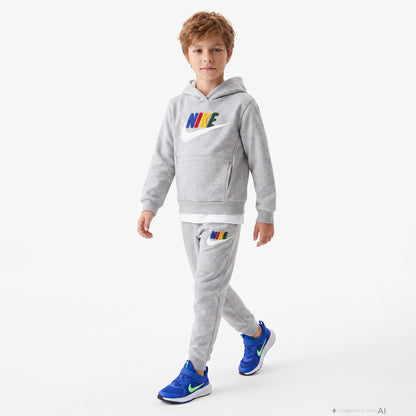 Nike Club Chenille Pullover Çocuk Gri Sweatshirt