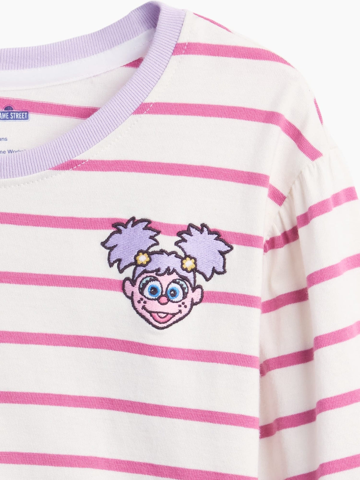 Lila Sesame Street Çizgili T-shirt