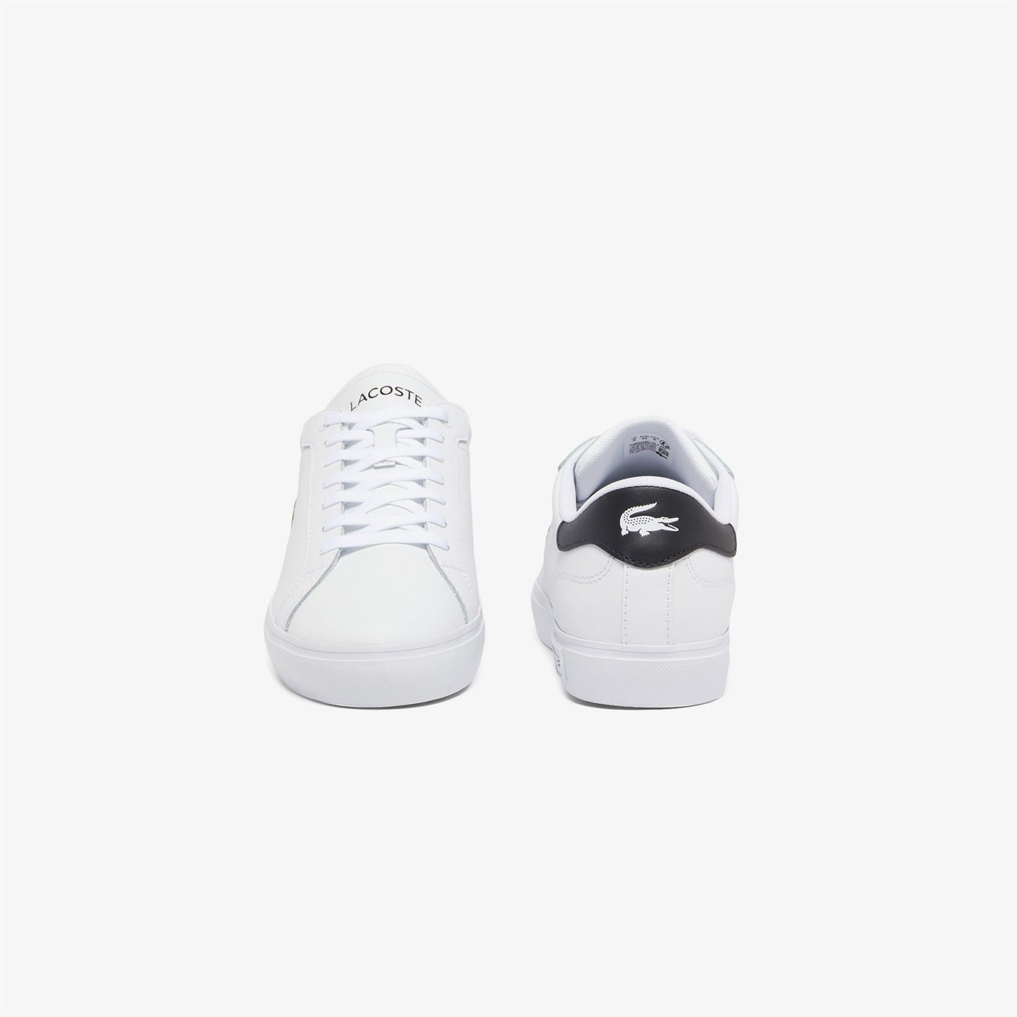 Lacoste Powercourt Leather Erkek Siyah Detaylı Beyaz Sneaker