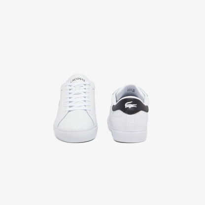 Lacoste Powercourt Leather Erkek Siyah Detaylı Beyaz Sneaker