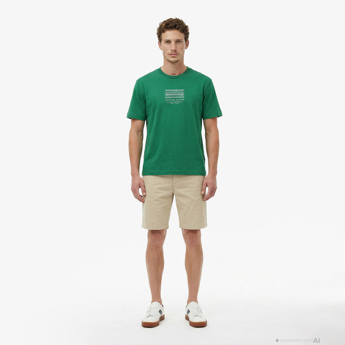 Calvin Klein 16s March Graphic Seasonal Erkek Yeşil T-shirt