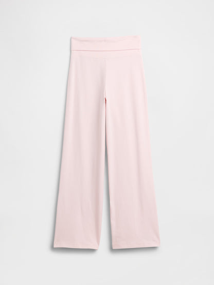 Açık Pembe Kids Stretch Jersey Katlanabilir Tayt