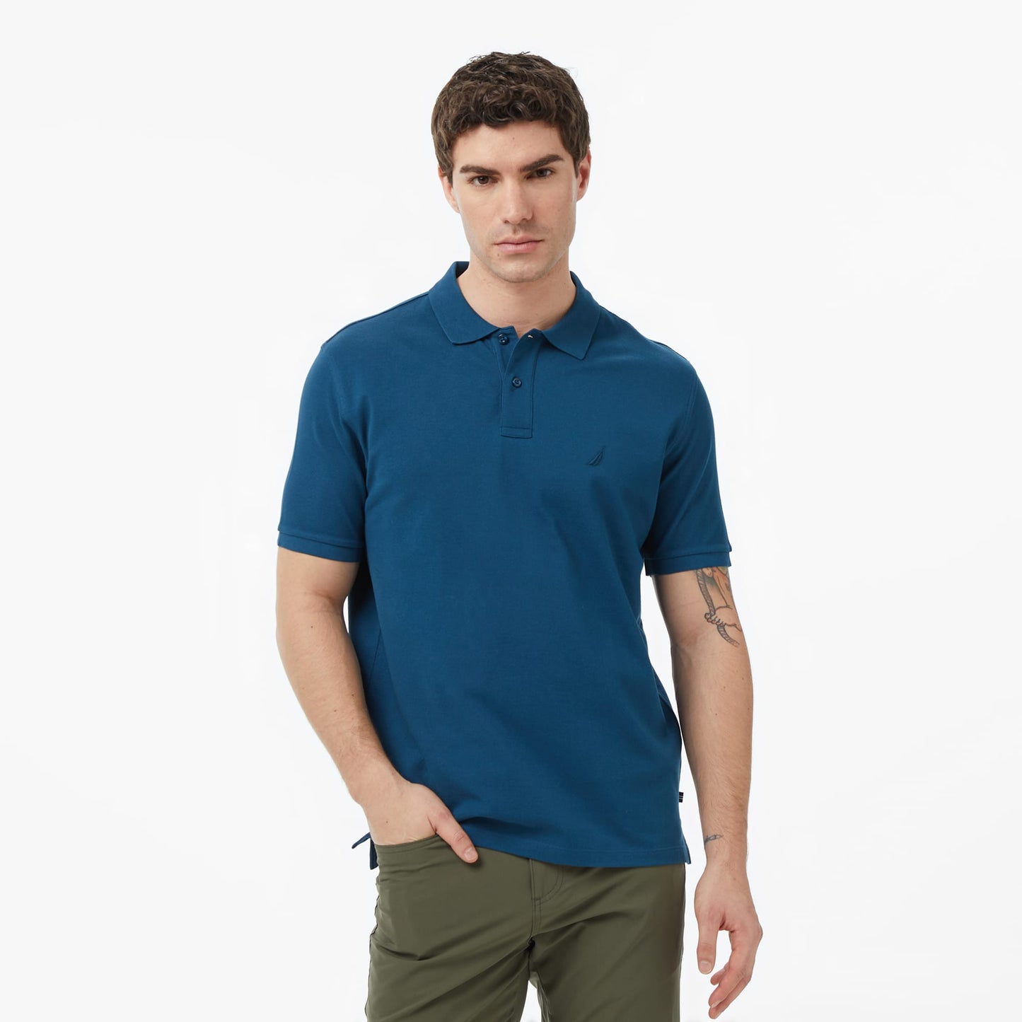 Nautica Erkek Mavi Regular Fit Polo Yaka T-shirt