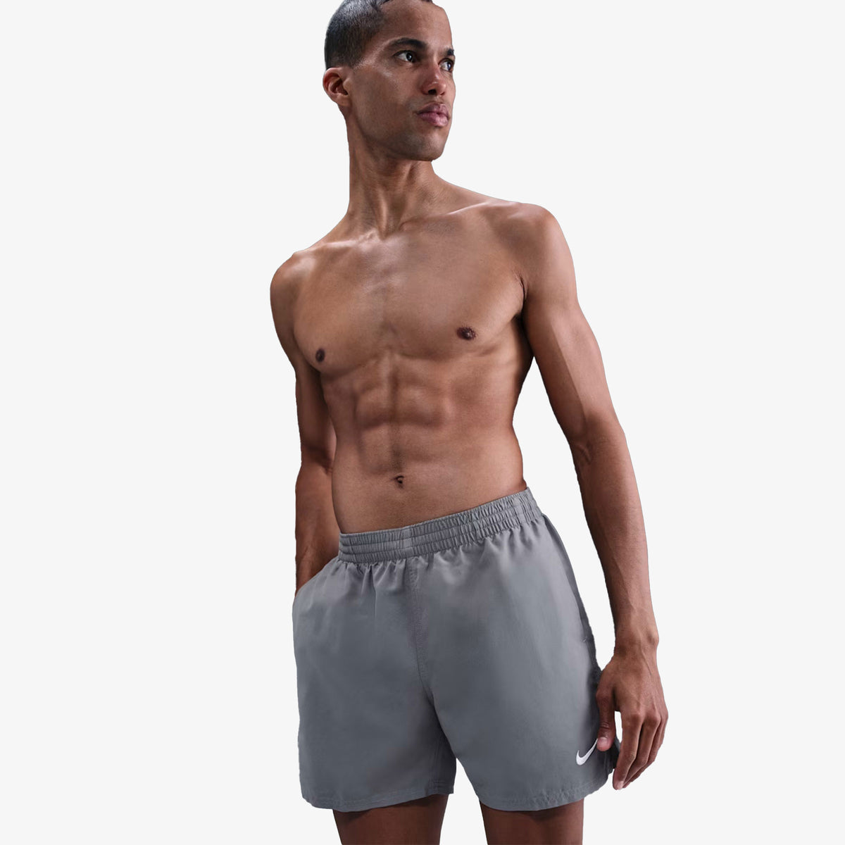 Nike Swim Breaker Solid Essential Erkek Gri Deniz Şortu