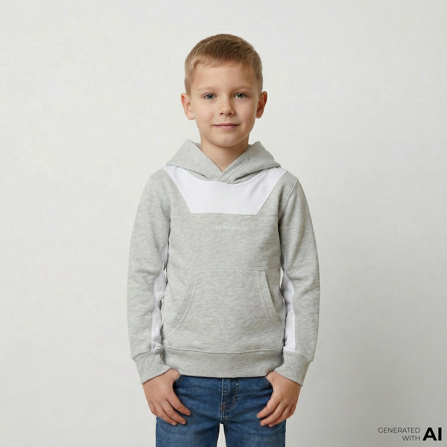 Les Benjamins 403 Çocuk Gri Hoodie