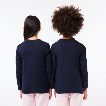 Lacoste Bisiklet Yaka Çocuk Lacivert T-shirt