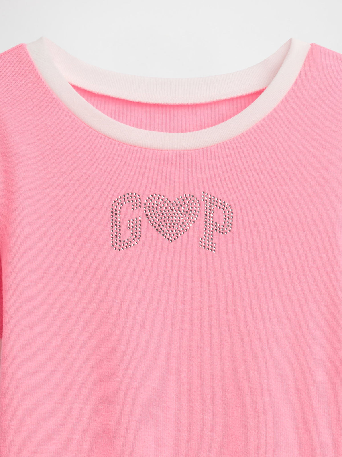 Pembe Ringer Grafik Baskılı T-shirt