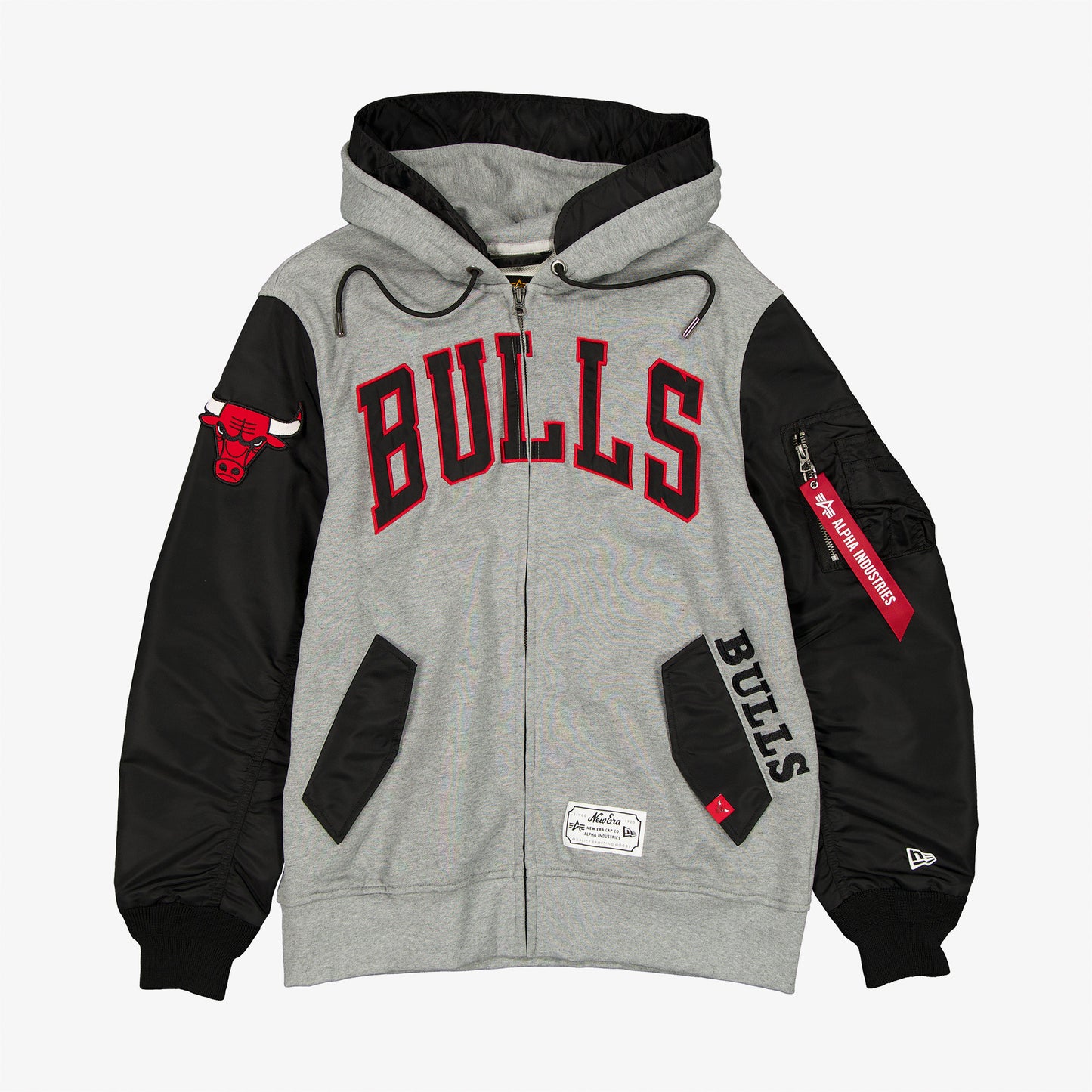 Alpha Industries X Chicago Bulls Gray Ma-1 Unisex Gri Fermuarlı Ceket