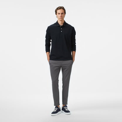 Nautica Erkek Siyah Classic Fit Uzun Kollu Polo