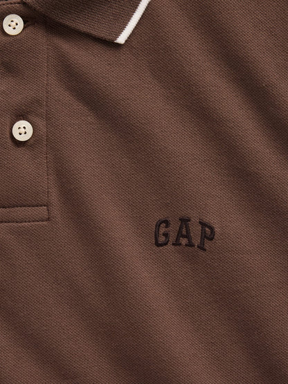 Kahverengi Gap Logo Piqué Polo Yaka T-shirt