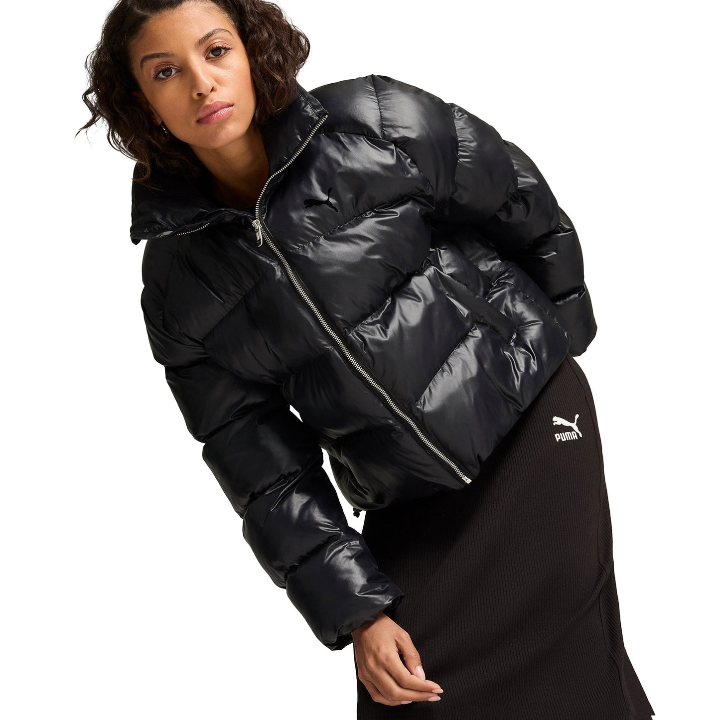 Puma Shiny Puffer Kadın Siyah Mont
