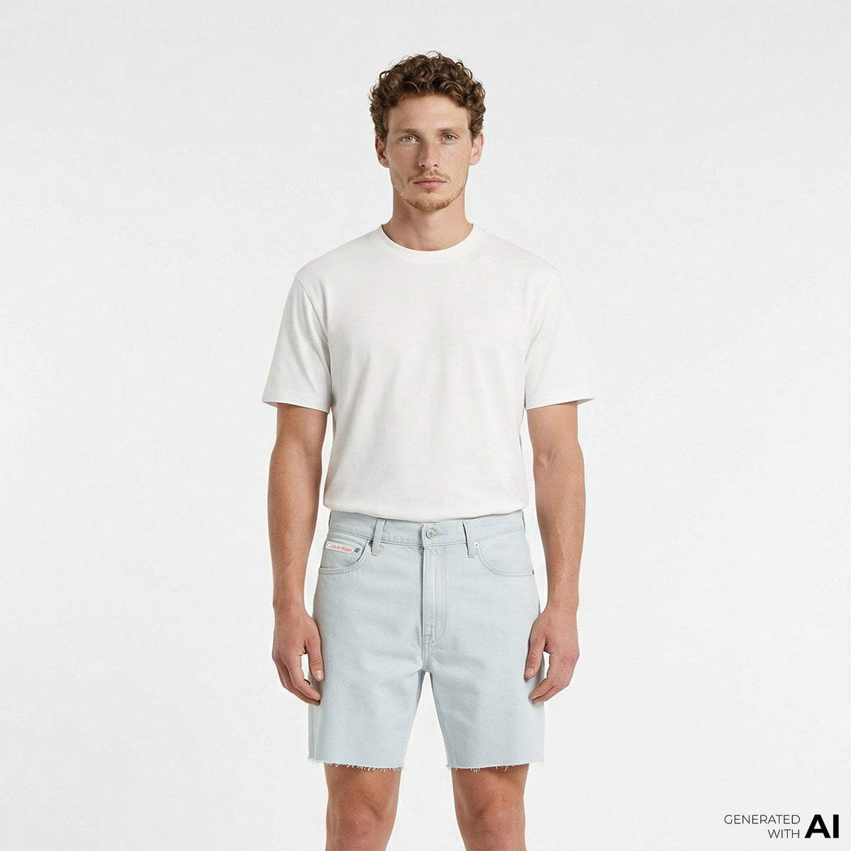 Calvin Klein Classic Bleachout 205 Erkek Mavi Şort