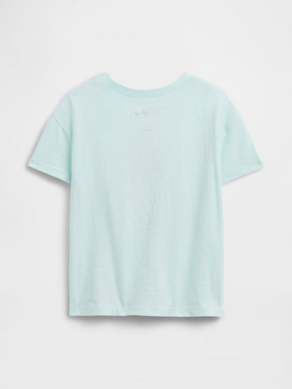 Açık Mavi Disney Grafik Baskılı T-shirt