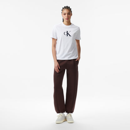Calvin Klein Sequin Graphic Kadın Beyaz T-shirt