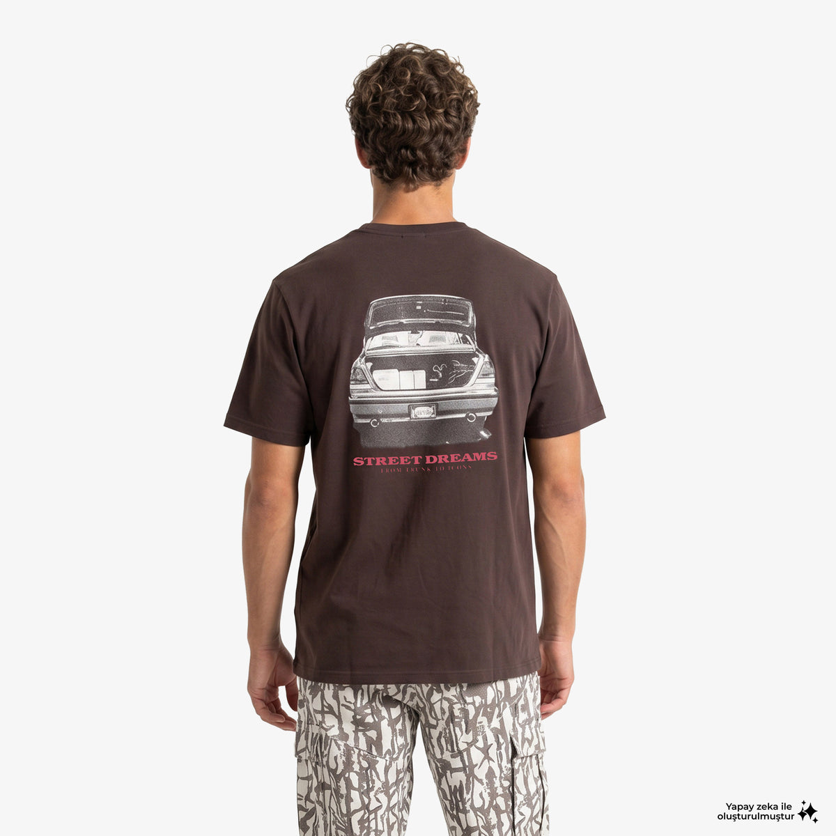 Karl Kani Slogan Boxy Erkek Kahverengi T-shirt