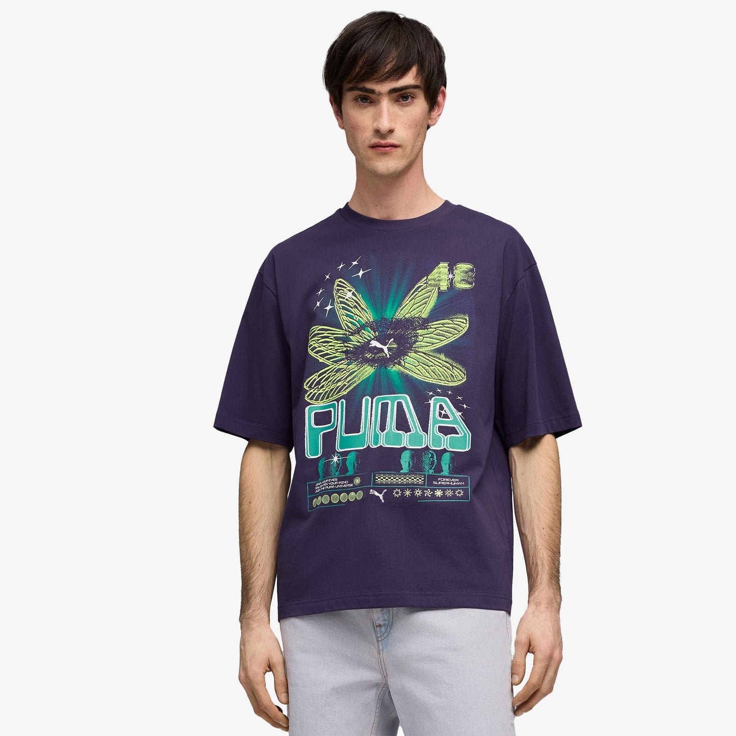 Puma Graphic Erkek Mor T-shirt