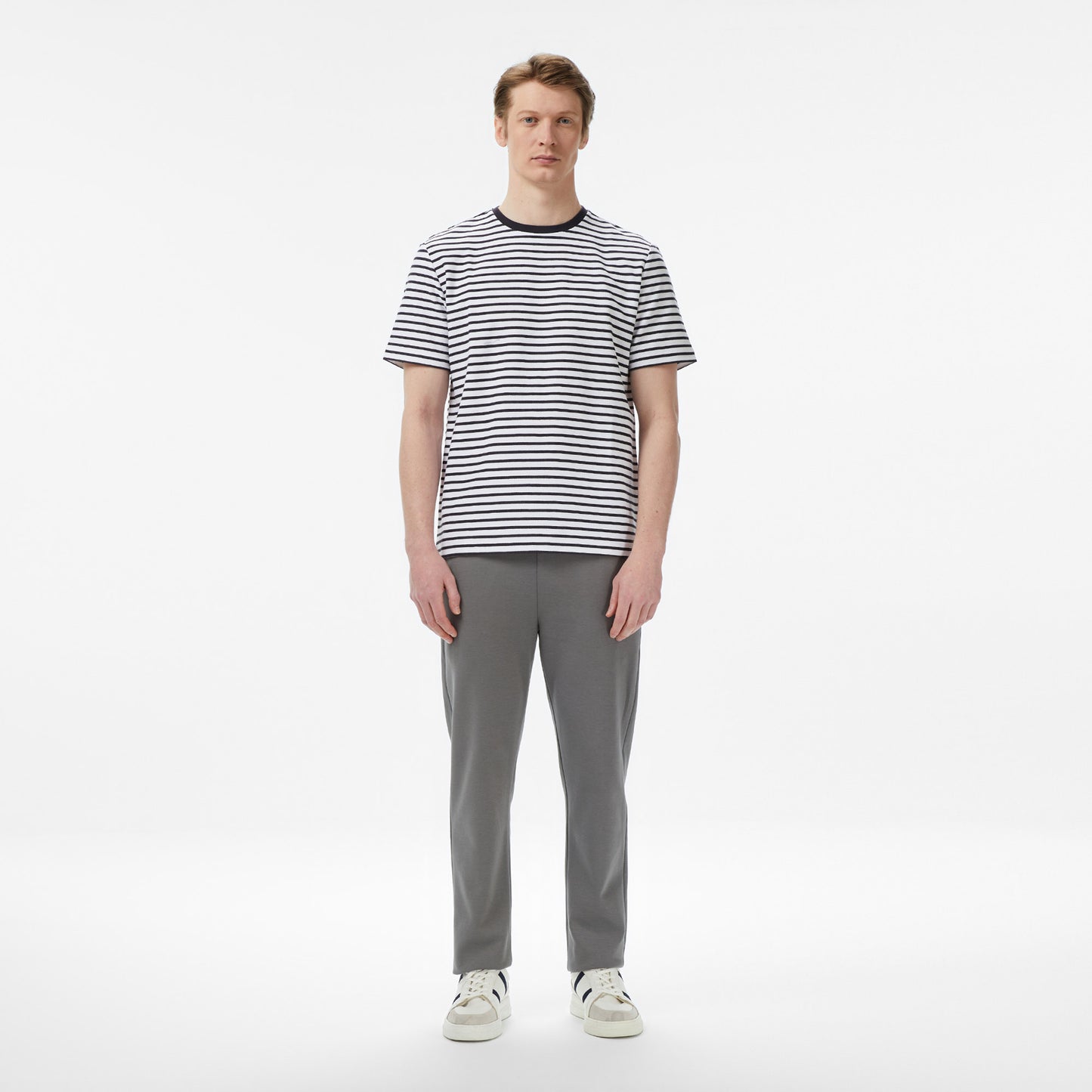 Nautica Erkek Lacivert Regular Fit Çizgili T-shirt
