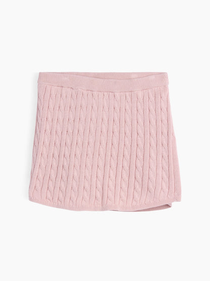 Pembe Kids %100 Pamuk Cable Örgü Kazak Etek