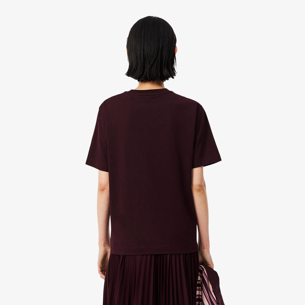 Lacoste Relaxed Fit Kadın Bordo T-shirt
