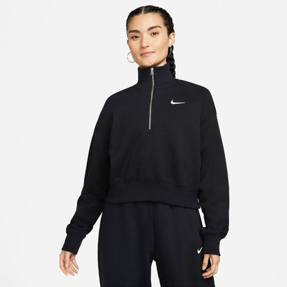 Nike Sportswear Phoenix Fleece Qz Crop Kadın Siyah Sweatshirt