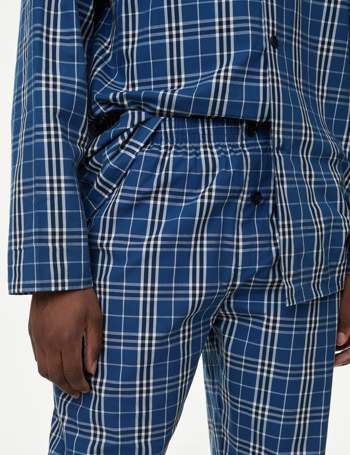 Saf Pamuklu Uzun Kollu Pijama Takımı