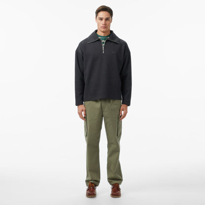 Calvin Klein Brushed Zip Pullover Erkek Siyah Sweatshirt