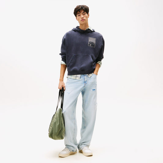 Tommy Hilfiger 90s Back Photo Print Erkek Lacivert Sweatshirt